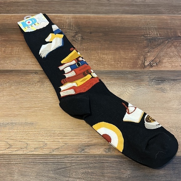 MEN'S BIBLIOPHILE CREW (BLACK) Socks - Picture 3 of 5